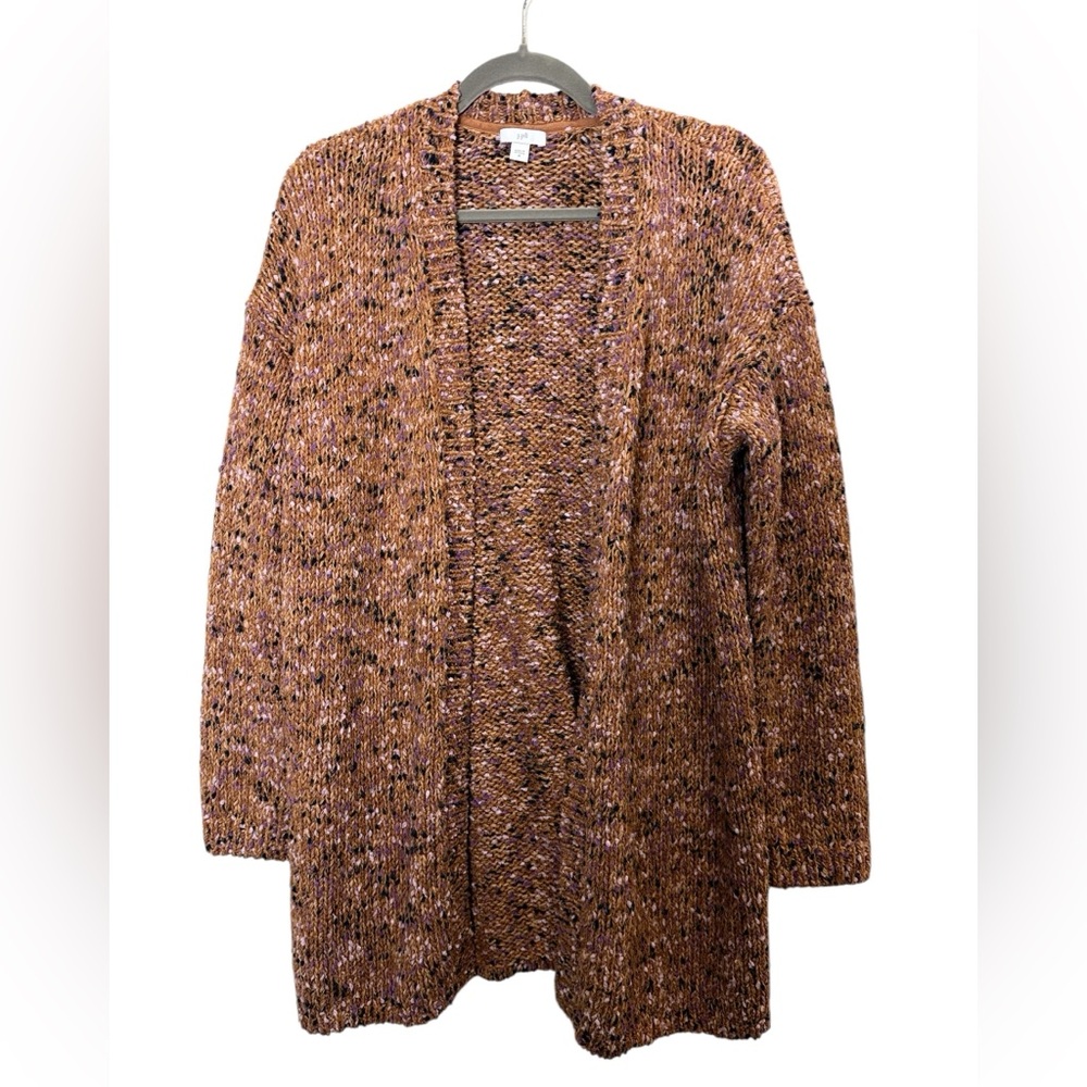 J. Jill Utopia Mixed Boucle Textured Open Front Cozy Cardigan Sweater sz M